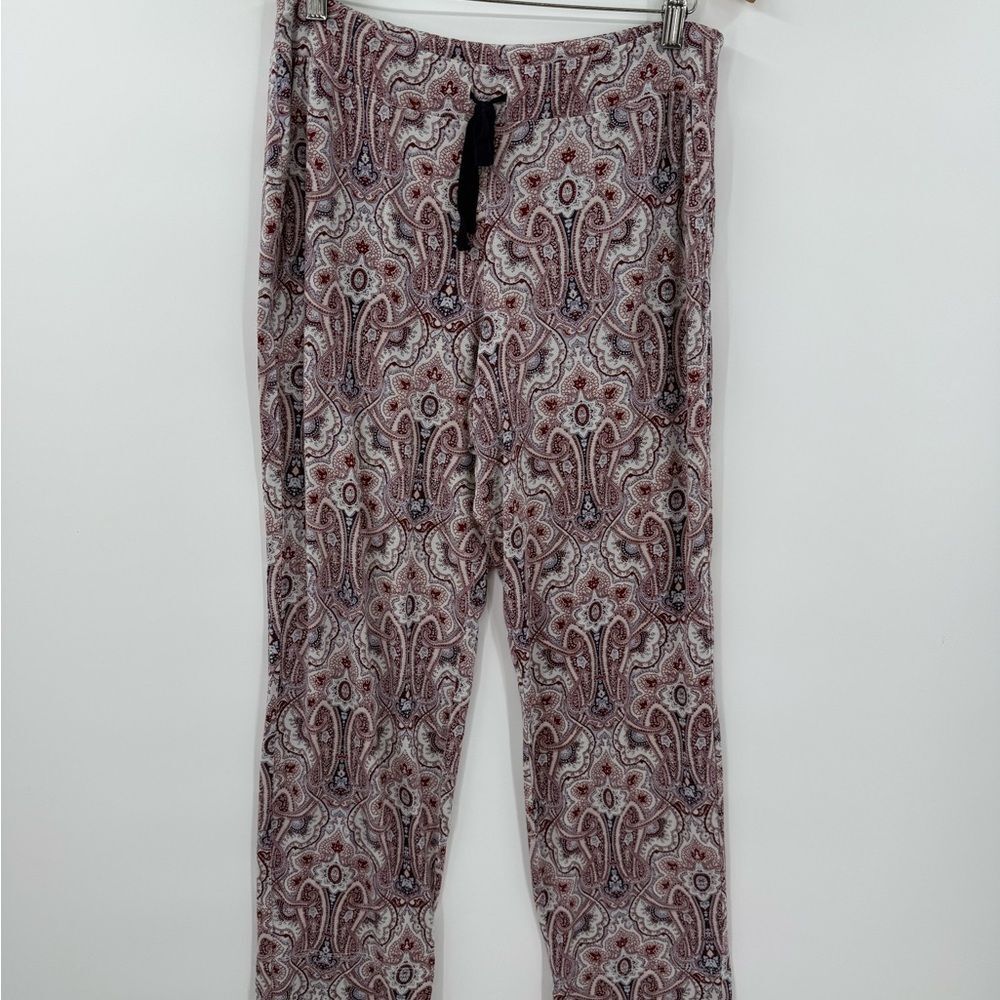 Soma Paisley Pajama Set in Maroon/Navy Multi | Top Large / Pants Medium - Picture 5 of 9